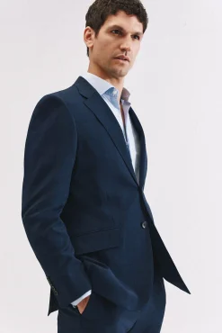 Blazer xadrez azul slim fit