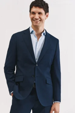 Blazer xadrez azul slim fit