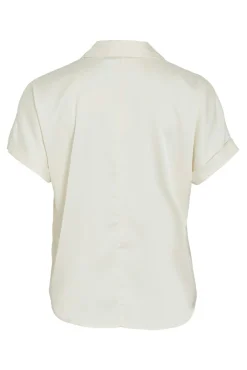 Blusa acetinada de manga curta