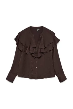 Blusa com gola franzida