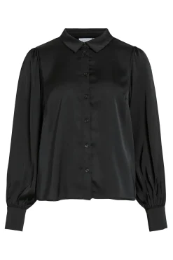 Blusa de cetim de manga manga