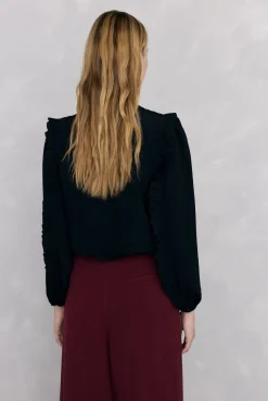 Blusa de chiffon com babados
