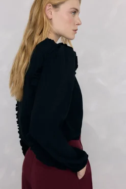 Blusa de chiffon com babados