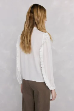 Blusa de chiffon com babados