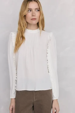 Blusa de chiffon com babados