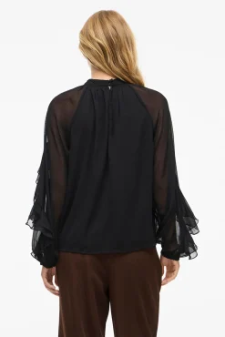 Blusa de chiffon com babados