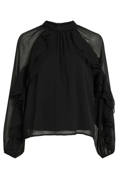 Blusa de chiffon com babados