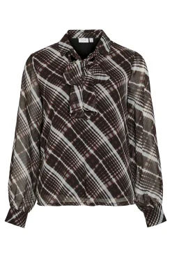Blusa de chiffon com laçada
