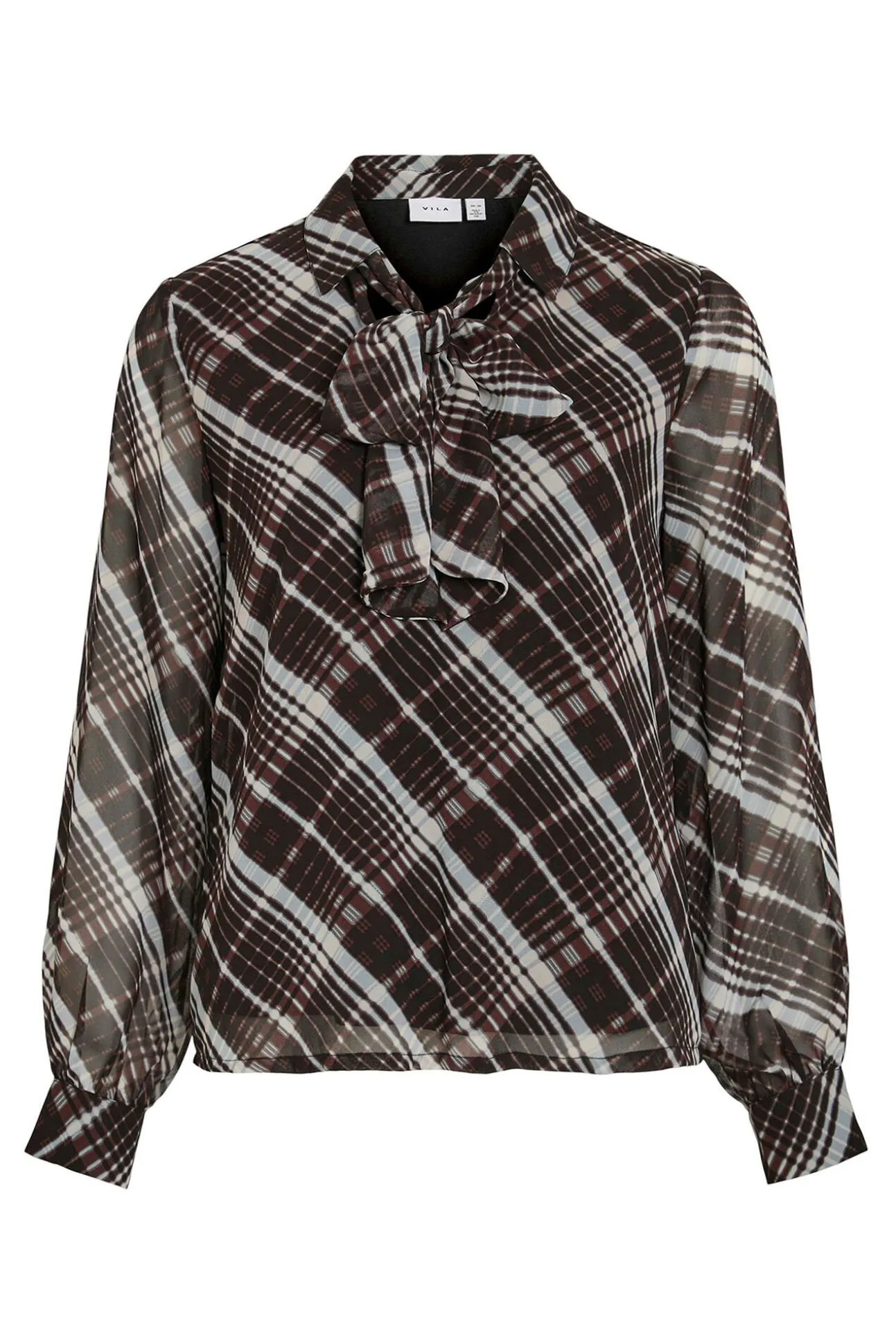 Blusa de chiffon com laçada