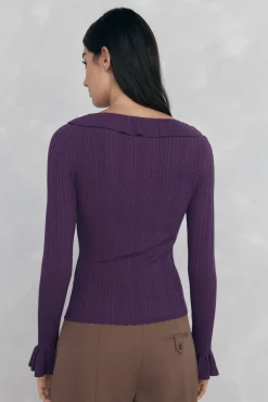 Blusa de malha com folho