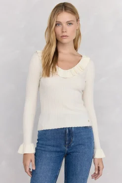 Blusa de malha com folho