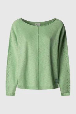 Blusa de malha de malha manga comprida com detalhe nas mangas.