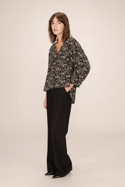 Blusa de manga comprida com estampa floral