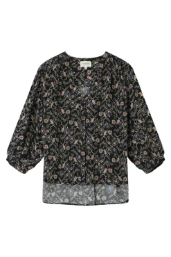 Blusa de manga comprida com estampa floral