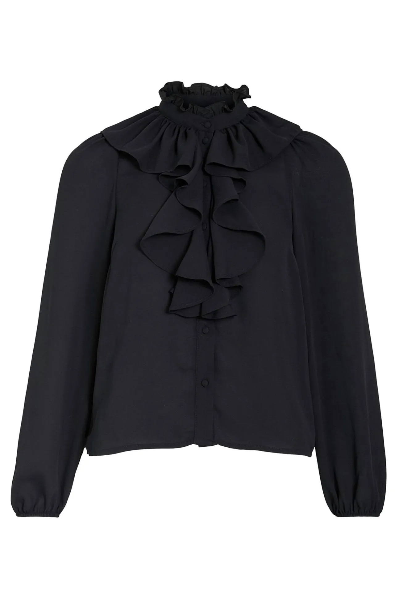 Blusa de manga comprida com babados