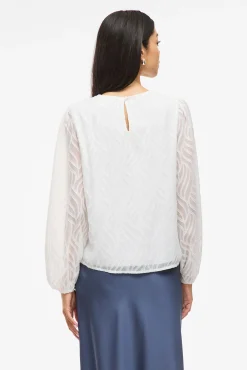 Blusa de manga comprida com gola redonda