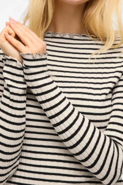 Blusa de manga comprida com vivo