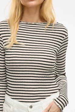 Blusa de manga comprida com vivo