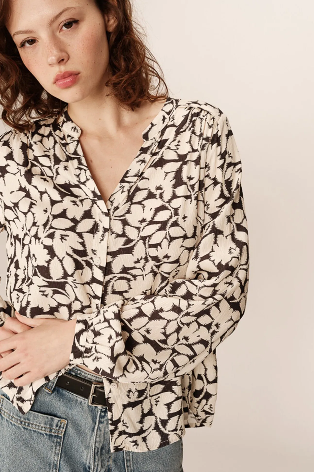 Blusa de mangas comprida com corte regular