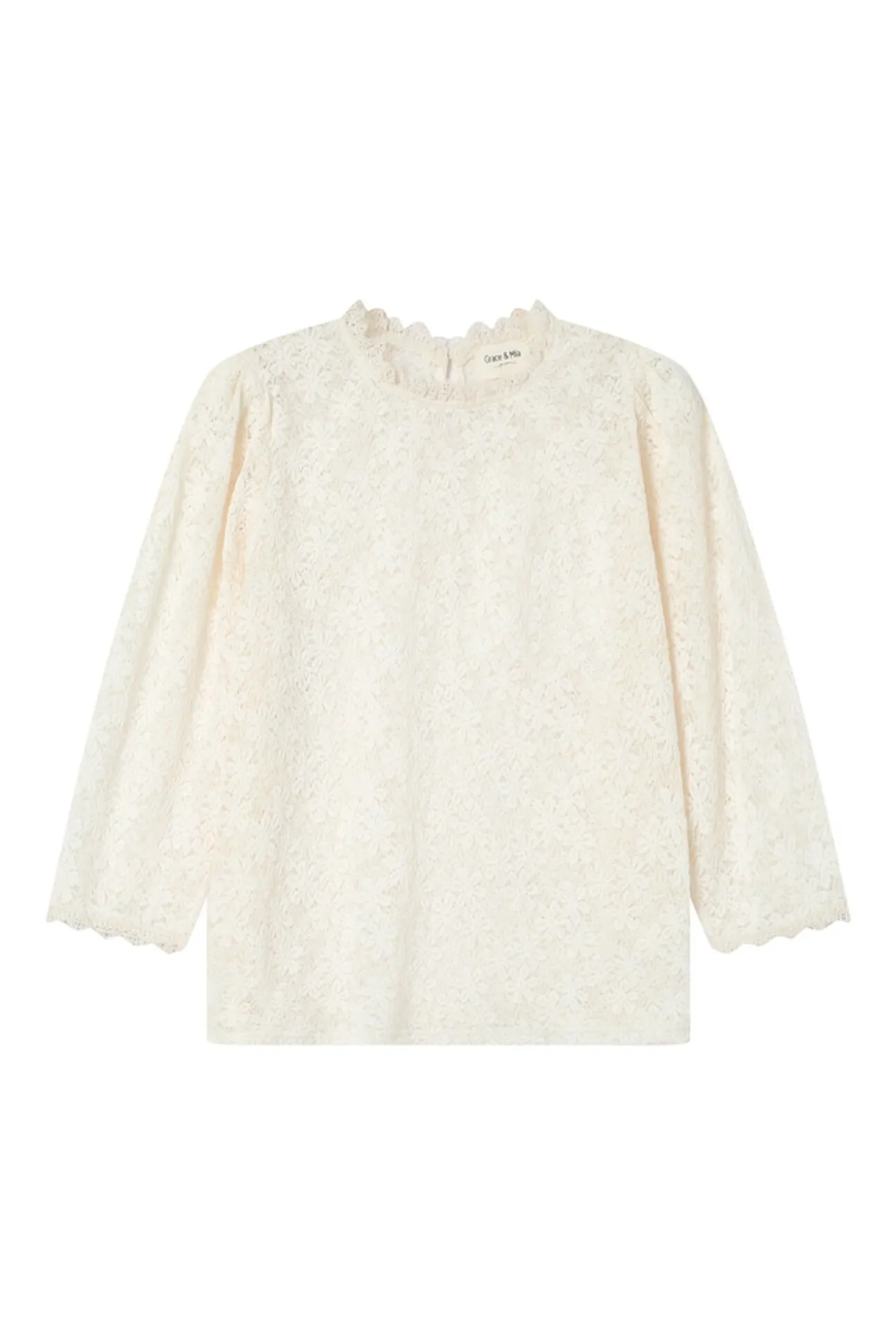 Blusa de renda com manga 3/4