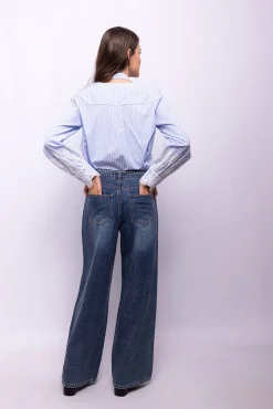 Blusa de riscas renda