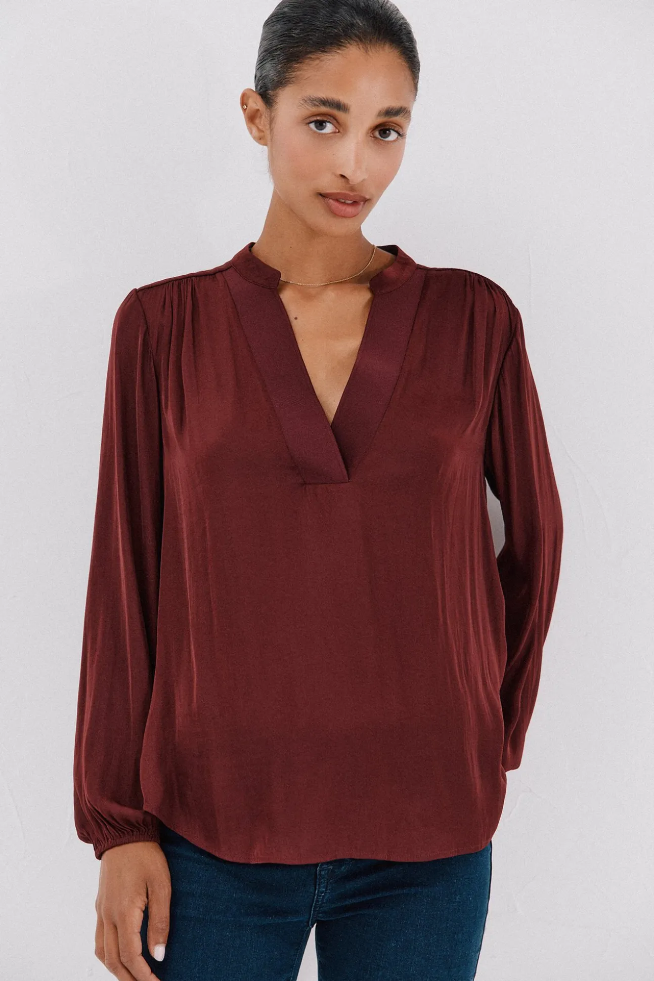 Blusa de satin fluido