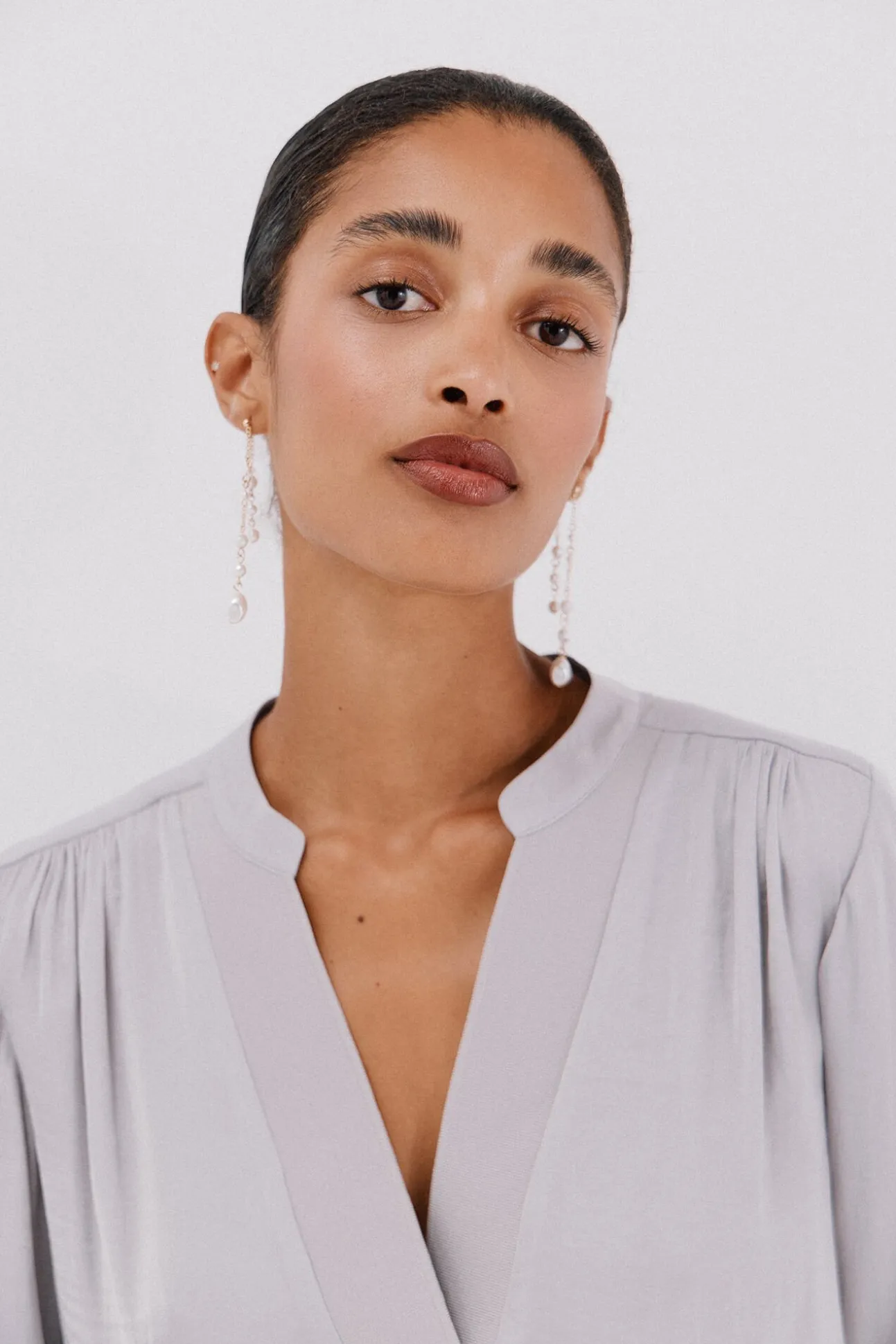 Blusa de satin fluido