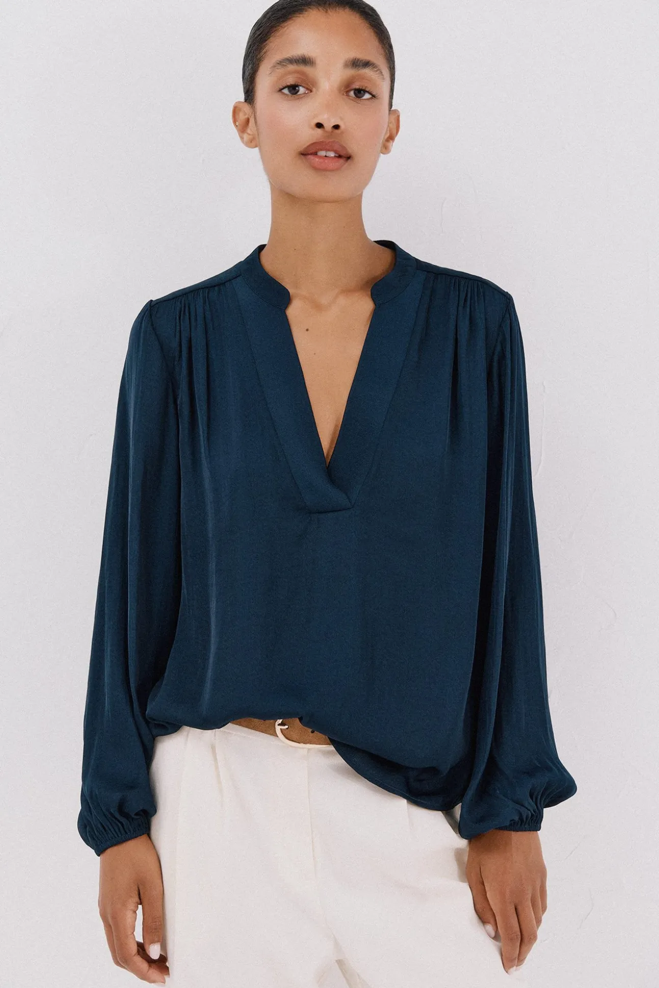Blusa de satin fluido