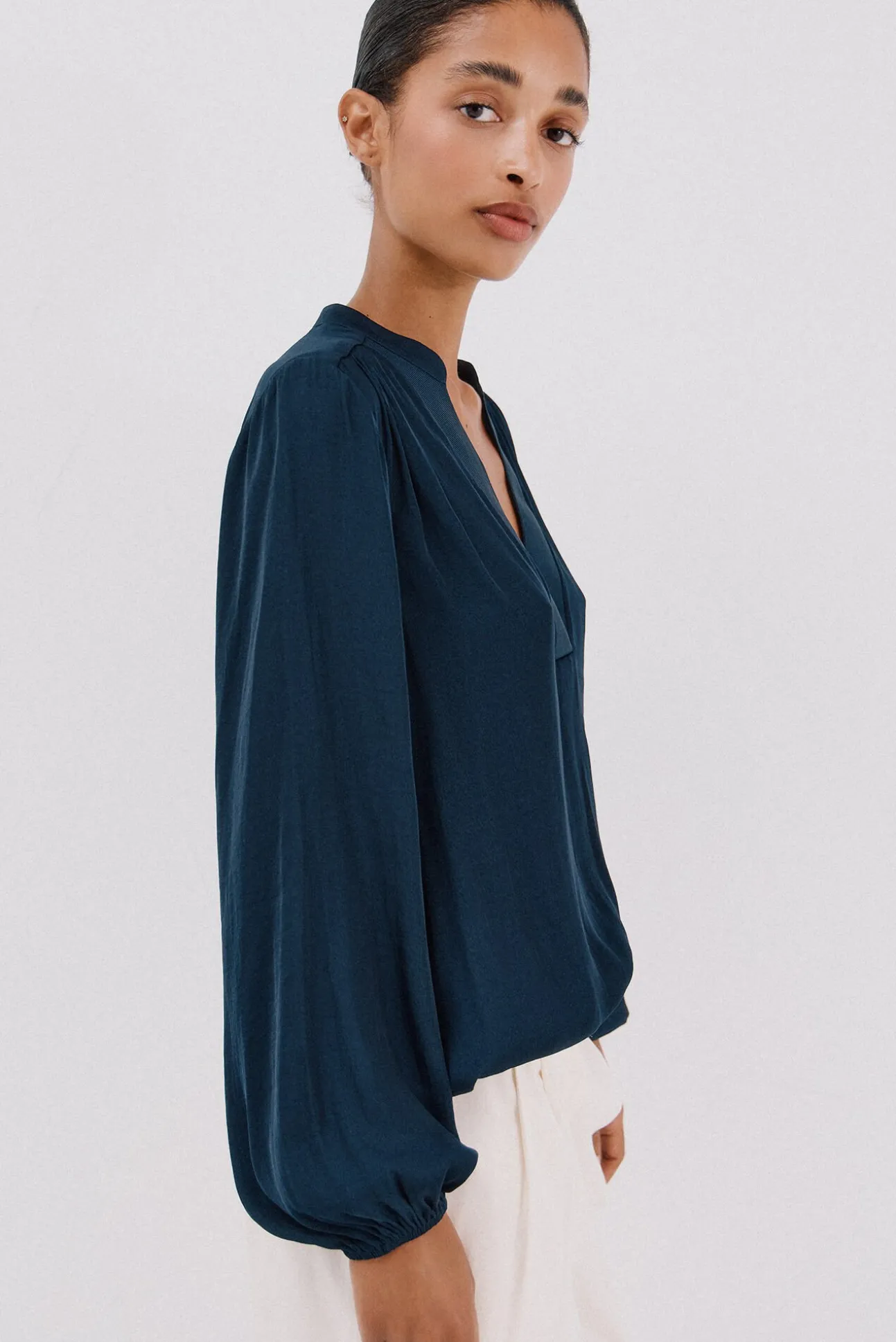 Blusa de satin fluido