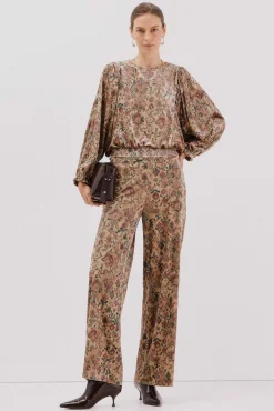 Blusa de veludo estampada