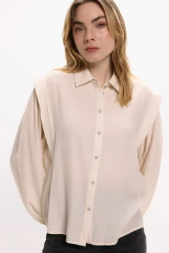 Blusa de viscose com detalhes em lurex