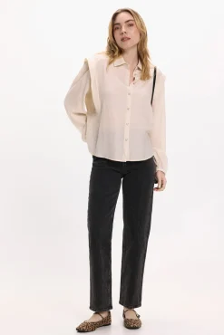 Blusa de viscose com detalhes em lurex