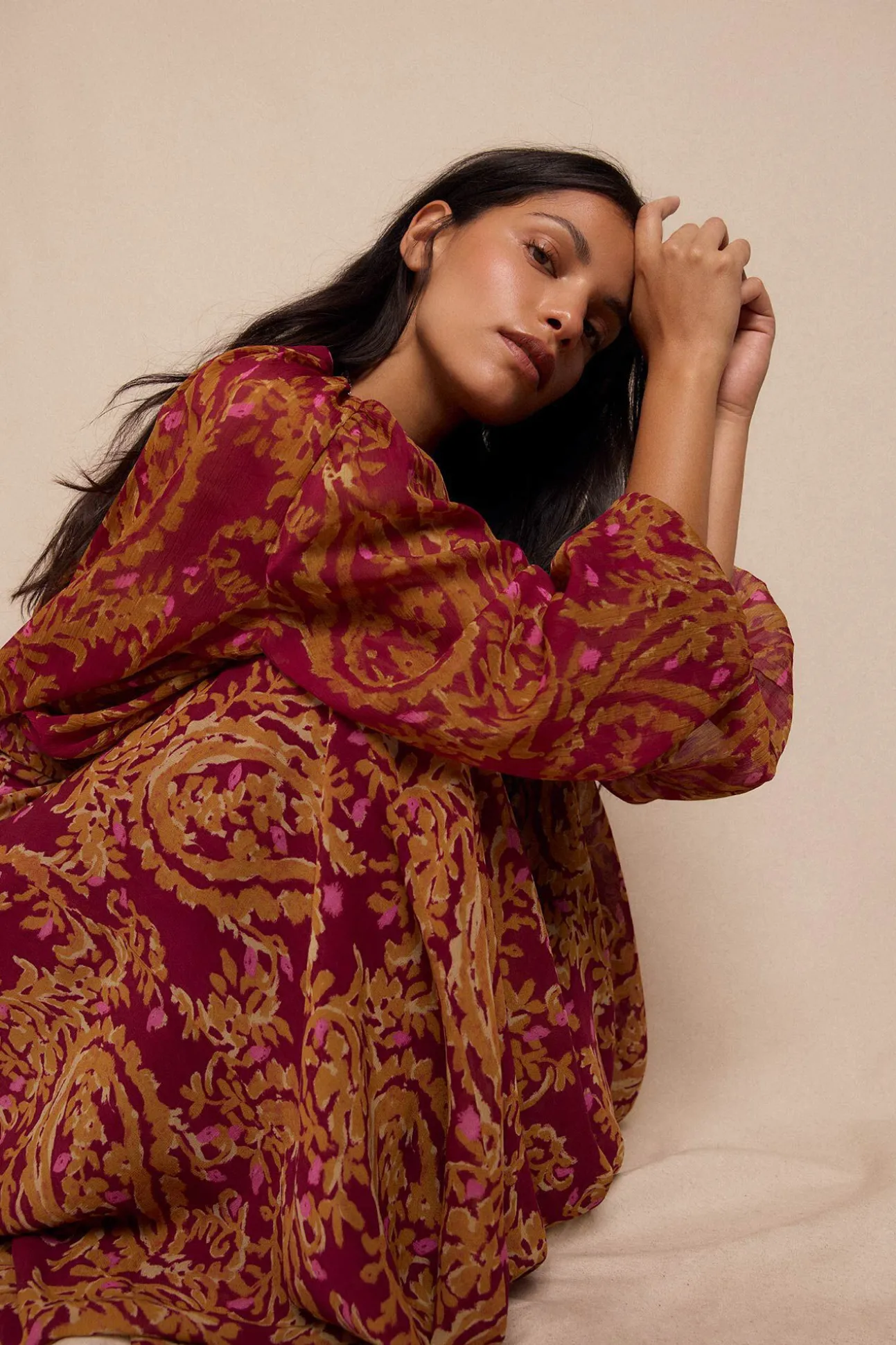 Blusa estampada fluida