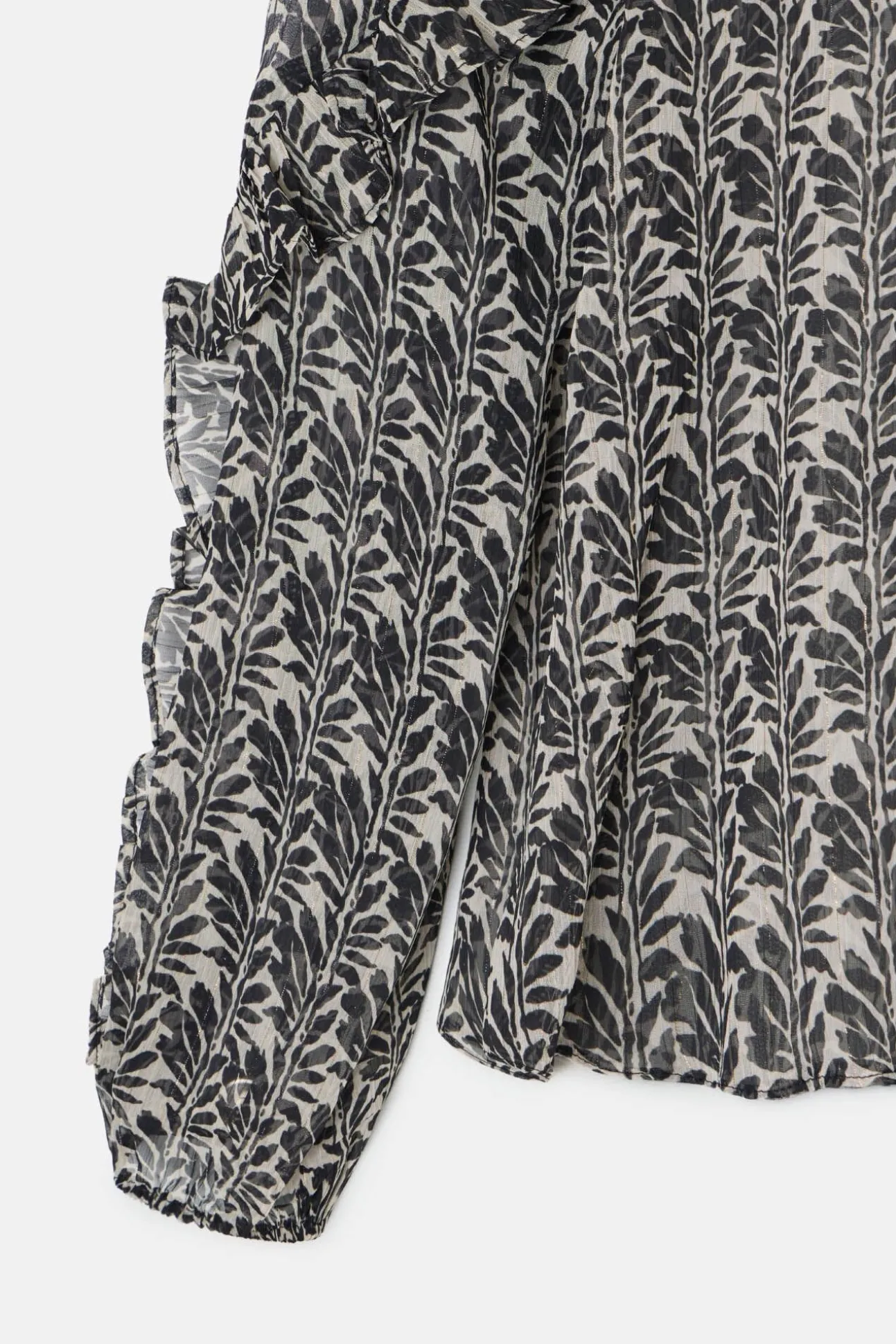 Blusa estampado com babados