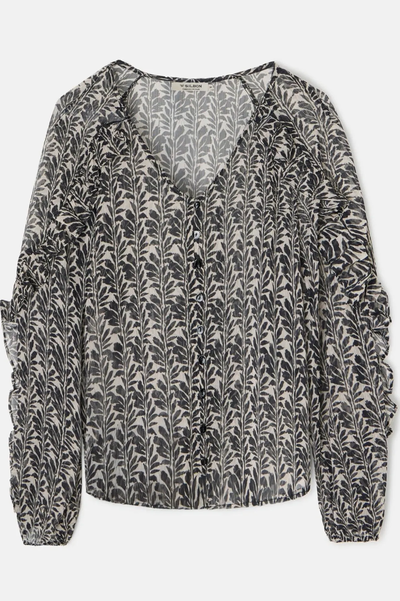 Blusa estampado com babados