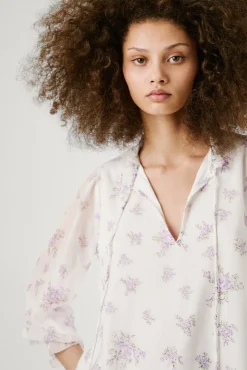 Blusa floral de manga comprida