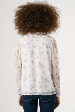 Blusa floral de manga comprida