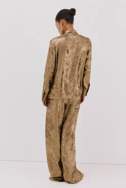 Blusa laço efeito dourado