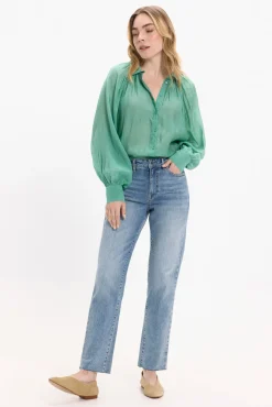 Blusa manga comprida abalonada