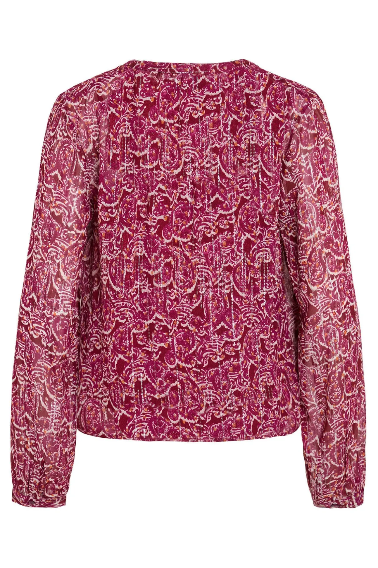 Blusa manga longa com estampa de lurex