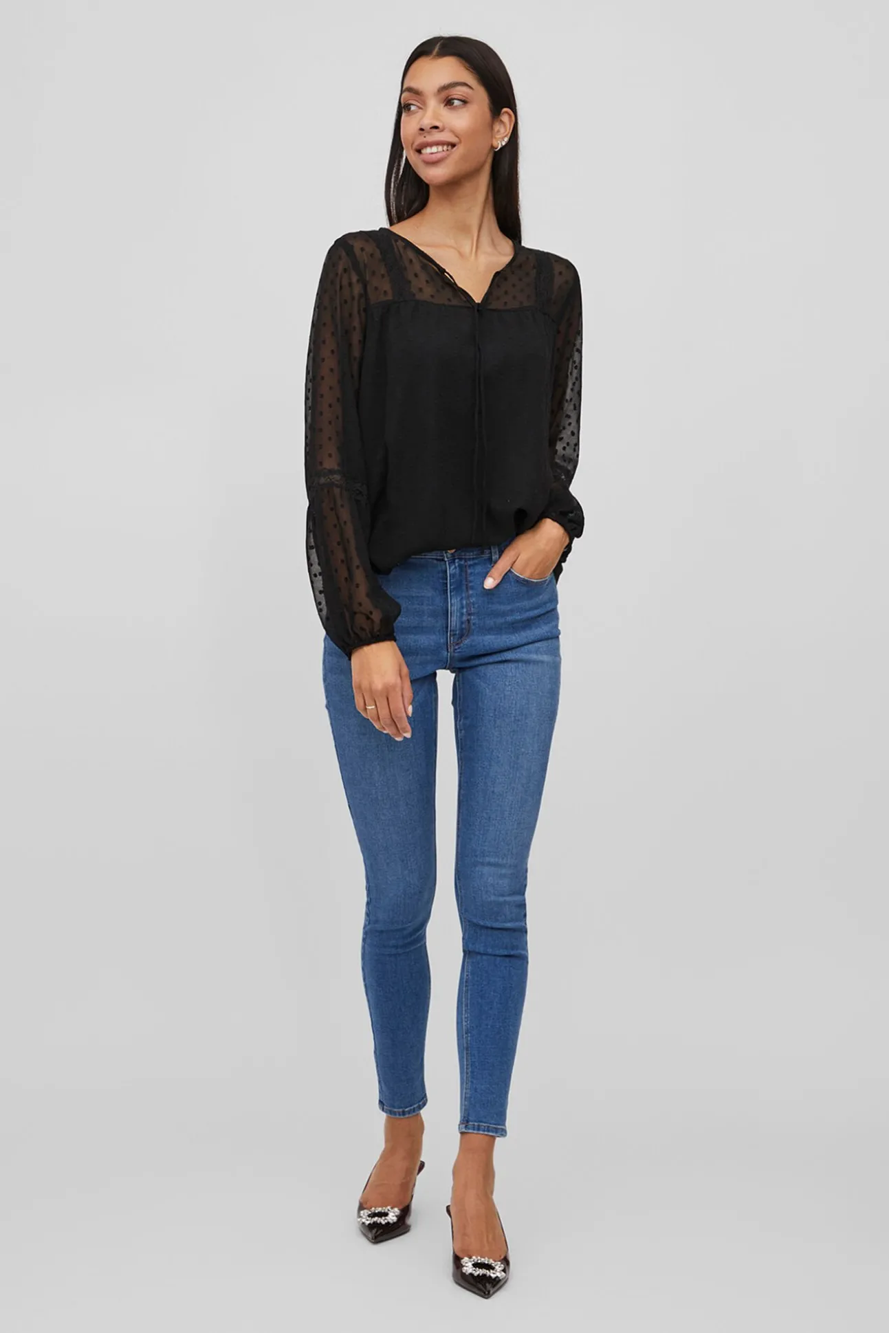 Blusa plumeti de manga comprida
