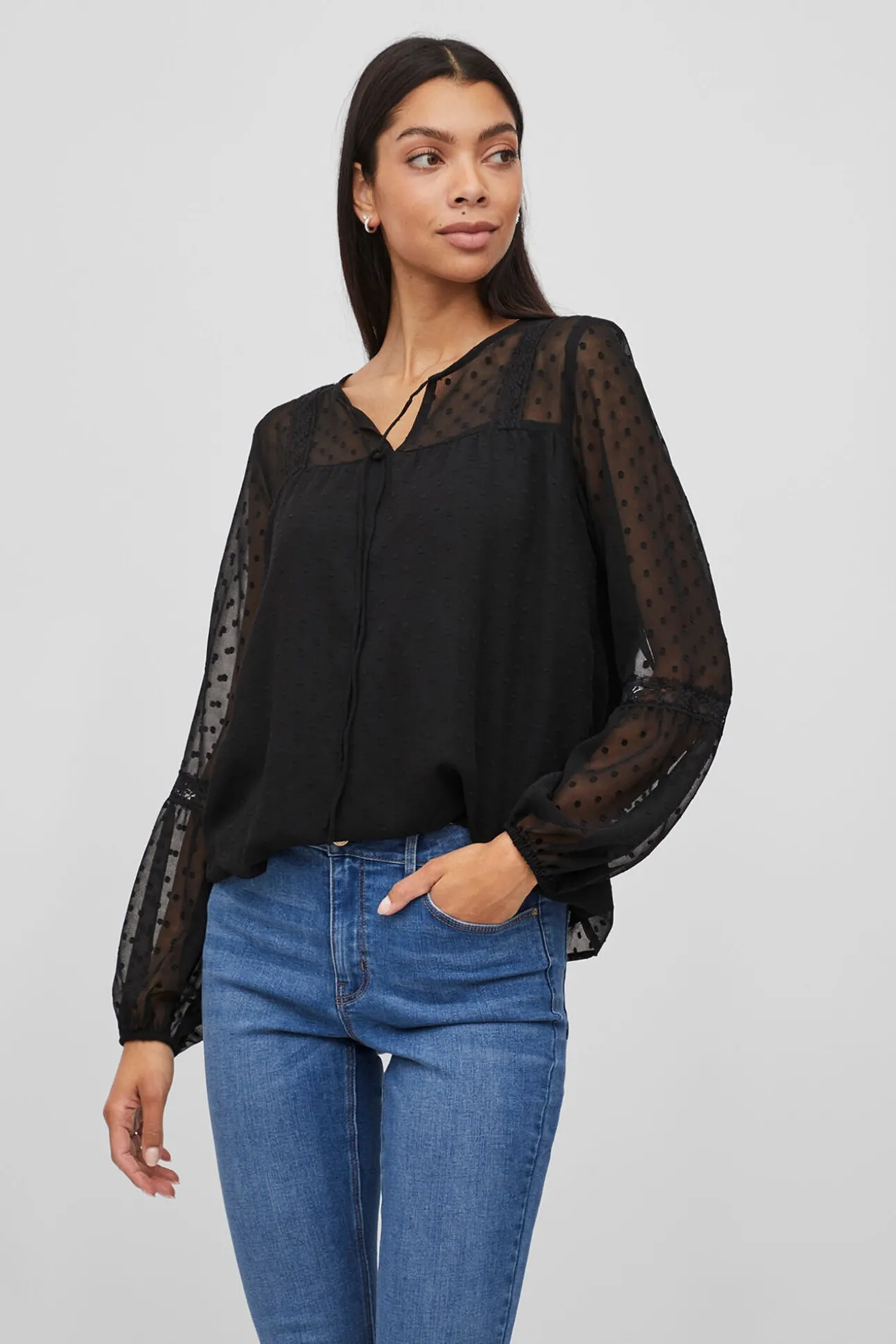 Blusa plumeti de manga comprida