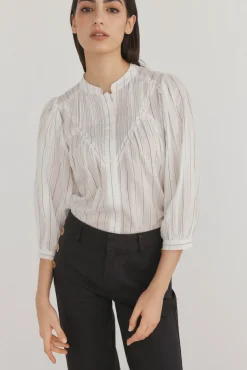 Blusa riscas larga