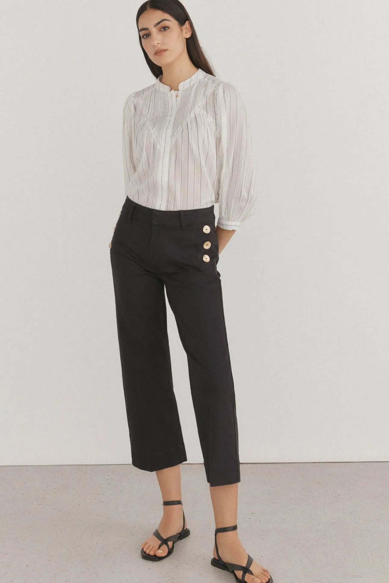 Blusa riscas larga