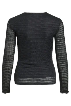 Blusa texturizada de manga comprida