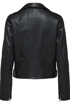 Blusão biker cropped 100% couro.