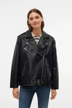Blusão biker efeito pele