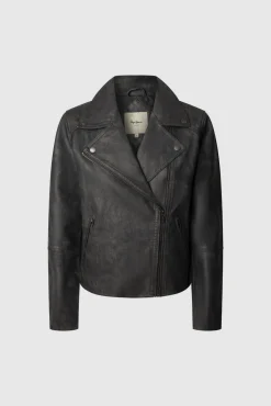 Blusão biker efeito pele