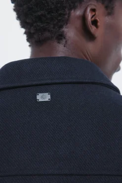 Blusão camisa de mistura de lã