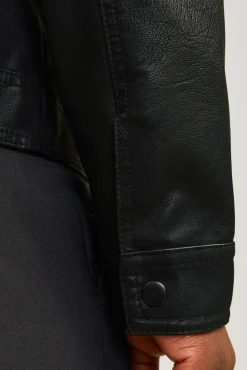 Blusão com efeito de couro